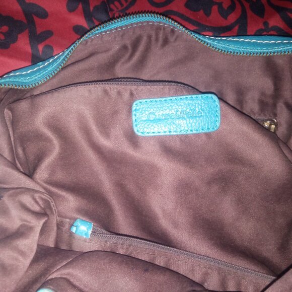 Woman Purse, Cuore and Pelle, Turquoise, used clean, style, zippers - Picture 2 of 3